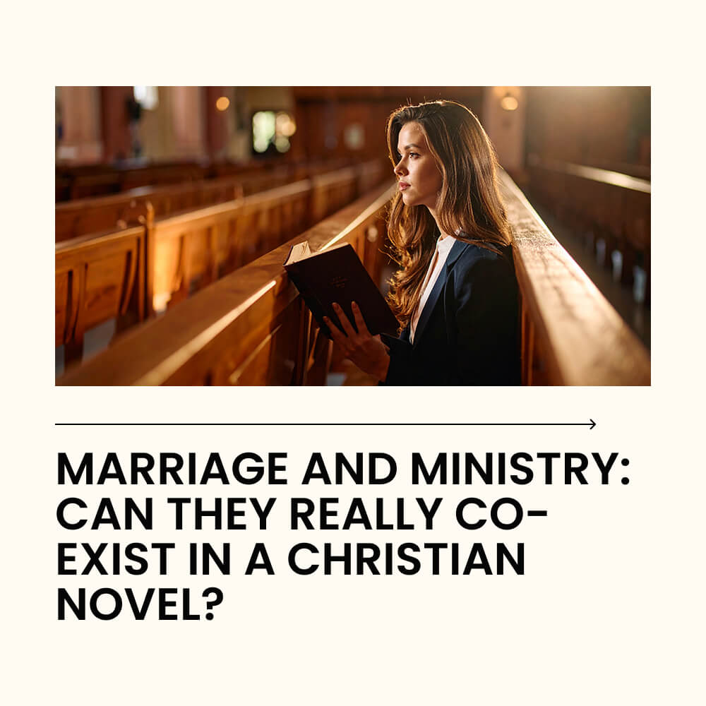 Pastor’s wife sitting alone in a church pew, reflecting on struggles in Christian marriage.